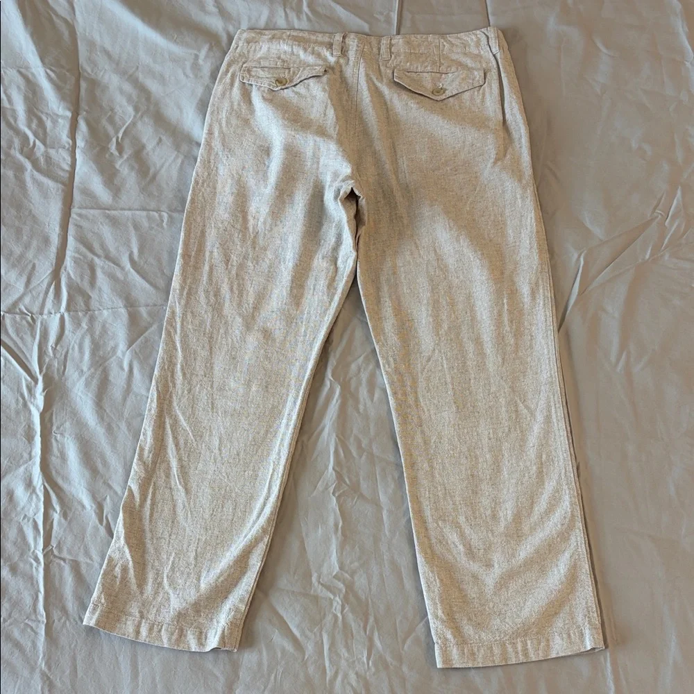 Banana Republic Men’s Linen Blend Wide Leg Pants 34x30 Beige Summer Resort